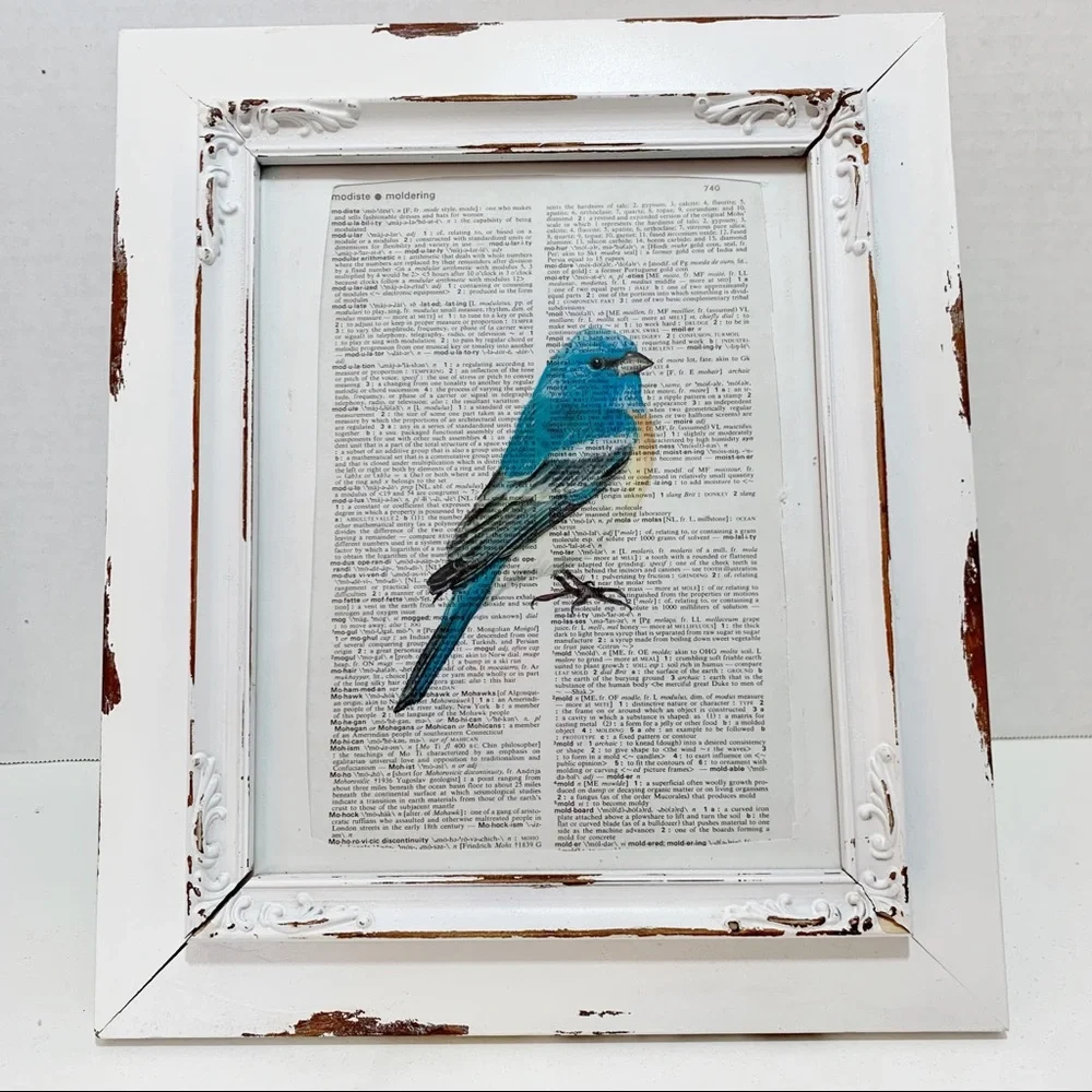 Dictionary Art Print, Blue Bird, Vintage Art Print, Dictionary Art Print